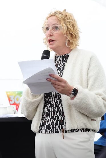 Janny Bijlsma geeft haar betoog